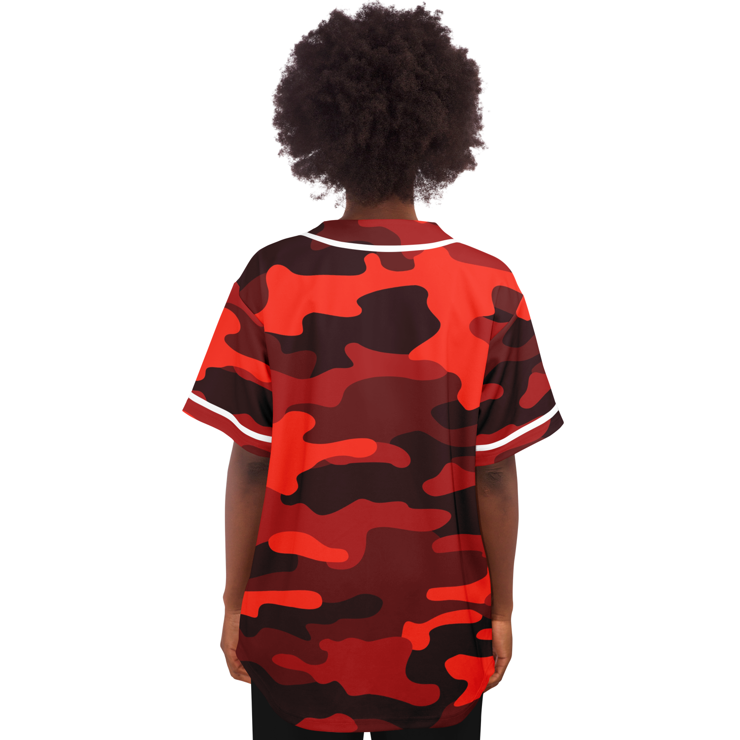 Camo Baseball Jersey | Scarlet Red & Black Camouflage