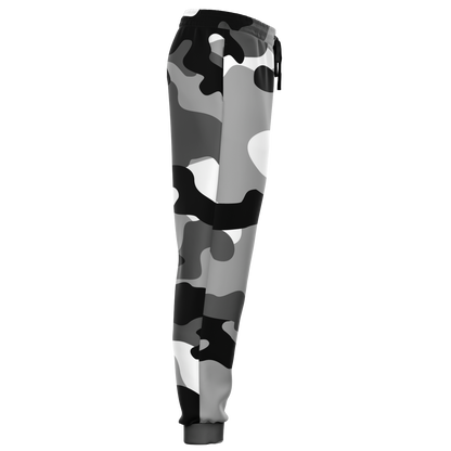 Camo Sweatpants | Unisex | Black, White & Gray Camouflage