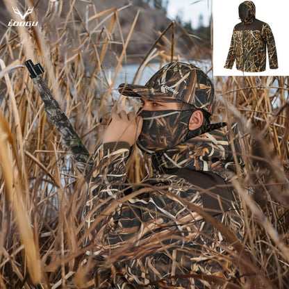 Men's Camo Jacket | Dark Brown | Hooded Outdoor Gear