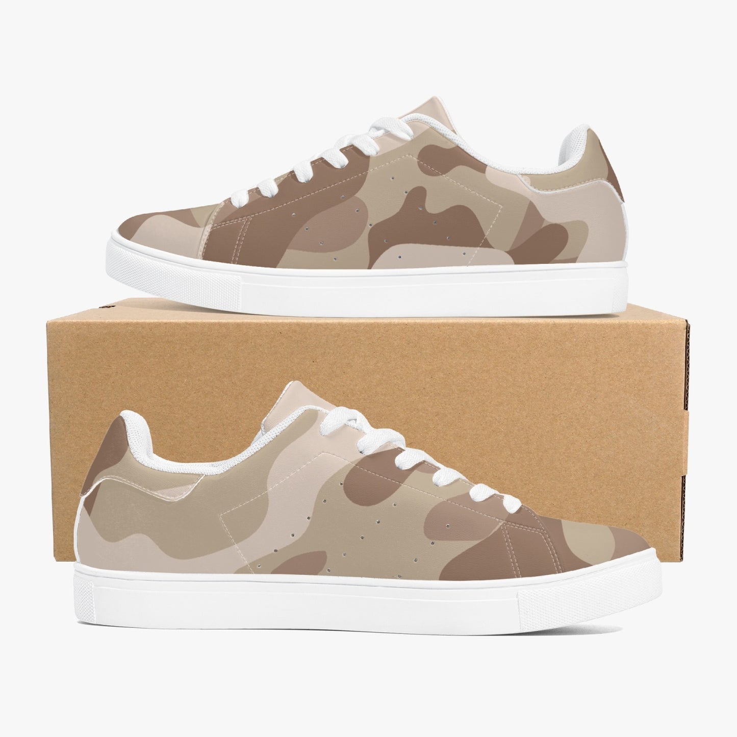 Camo Sneakers | Classic Low-Top Leather | Desert Brown