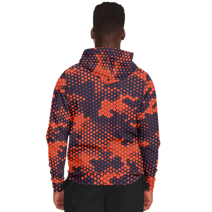 Zip-Up Hoodie | Orange & Blue Digital Camouflage