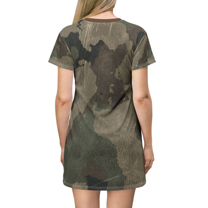 Camo T-Shirt Dress | Dirty Brown Camouflage