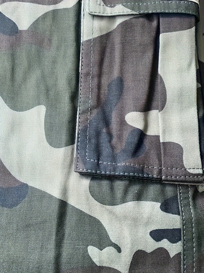 Men's Camo Cargo Cropped Pants With Multi Pockets | Vintage Style