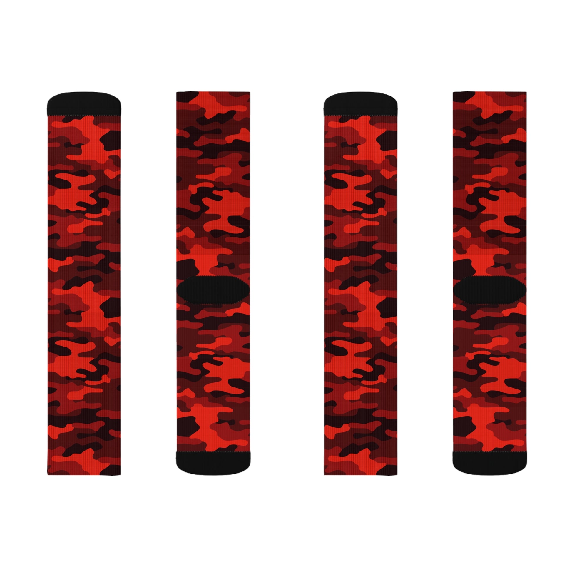 Camo Socks | Scarlet Red & Black Camouflage