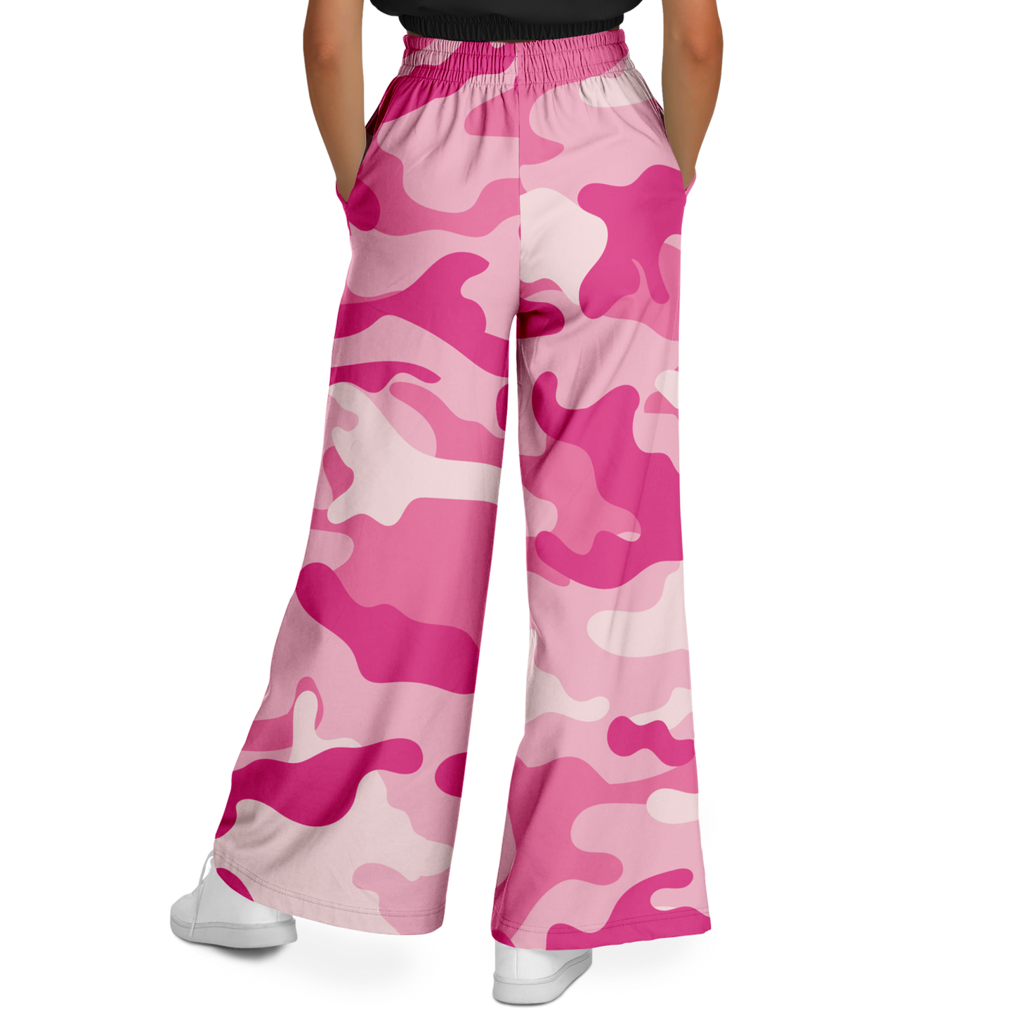 Camo Wide Leg Pants | Lavender Pink Camouflage