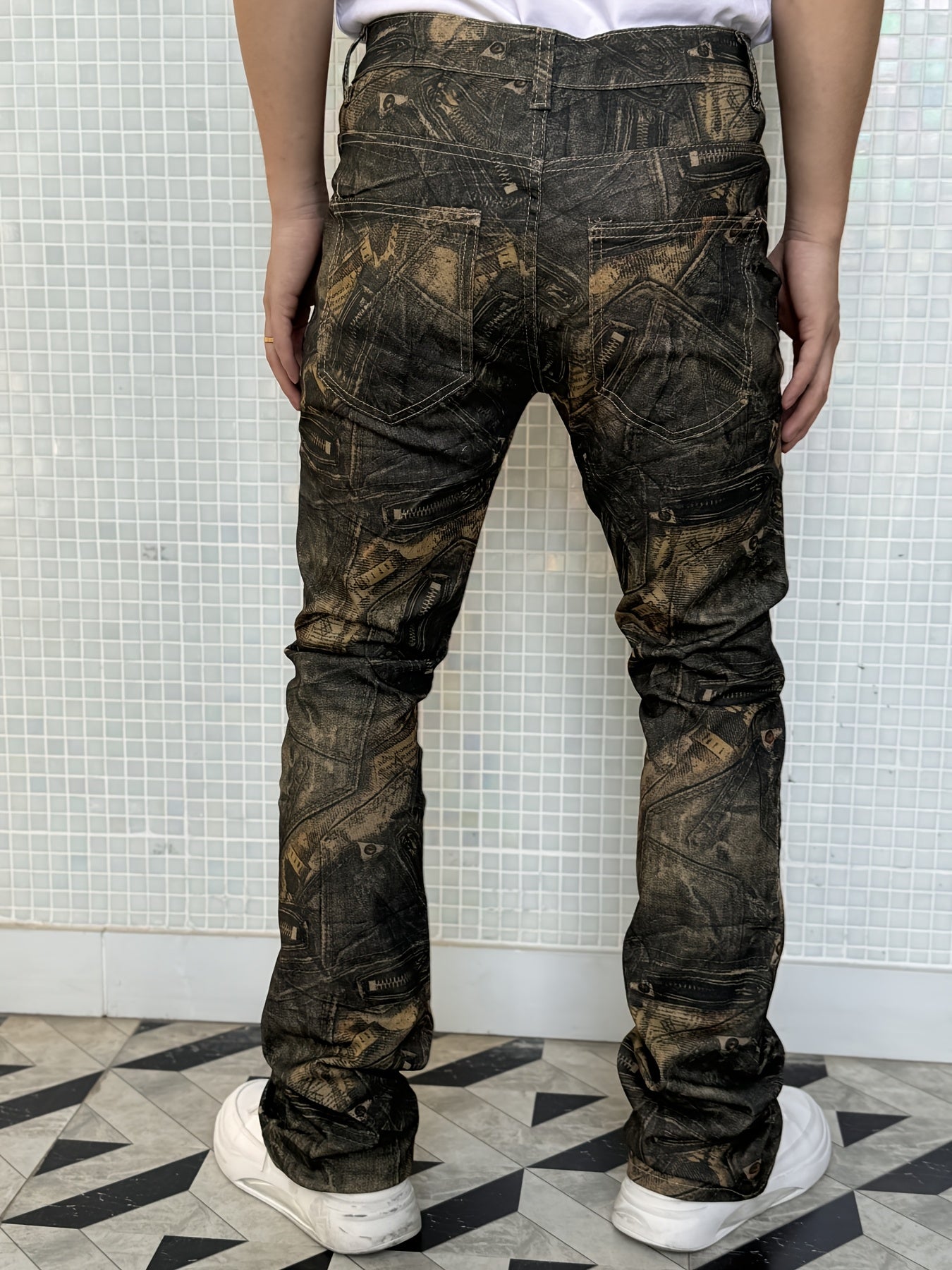 Stretch Denim Pants For Men | Street Motorcycle Flared Pants