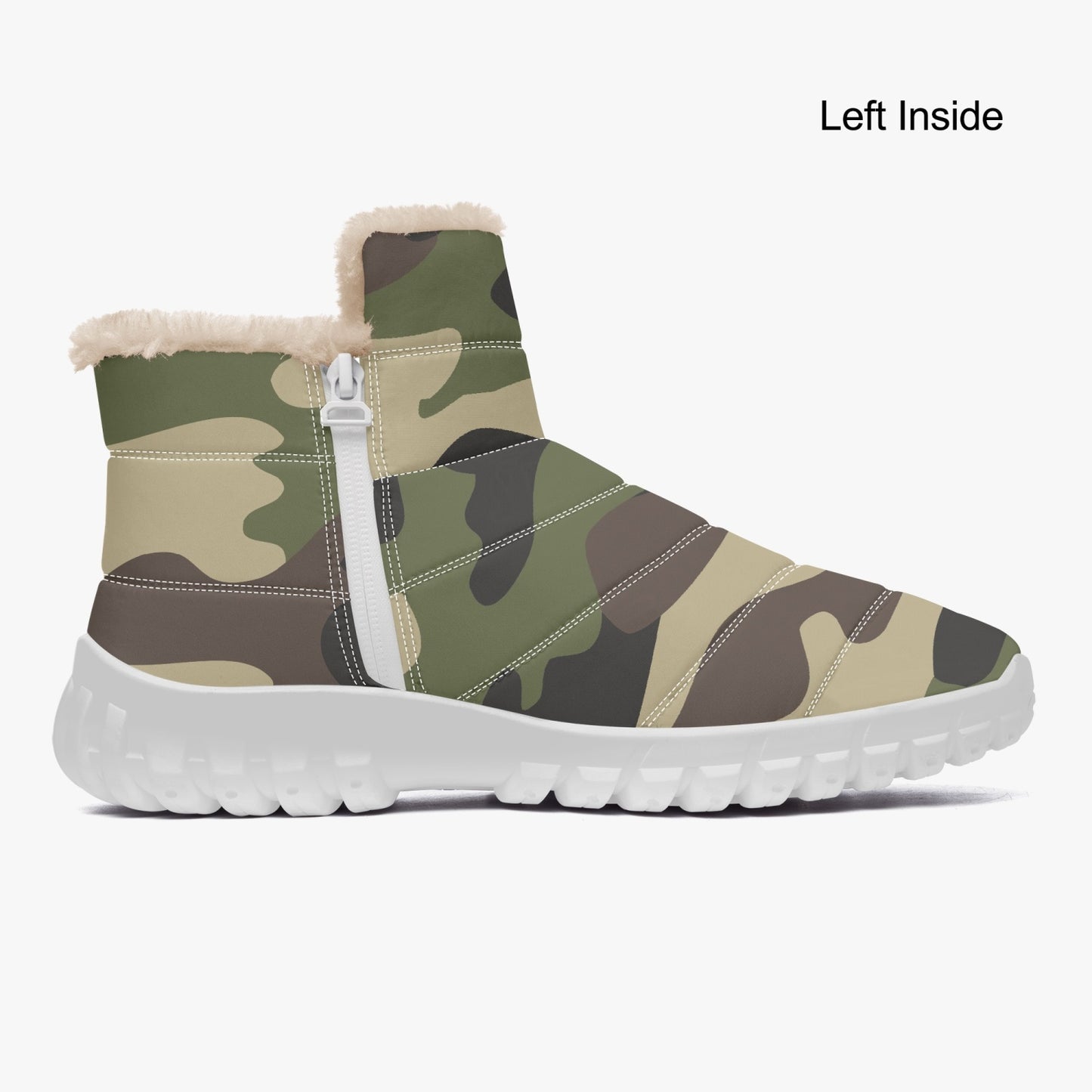 Camo Boots | Cotton-pad Fur Zipper Up | Classic Green