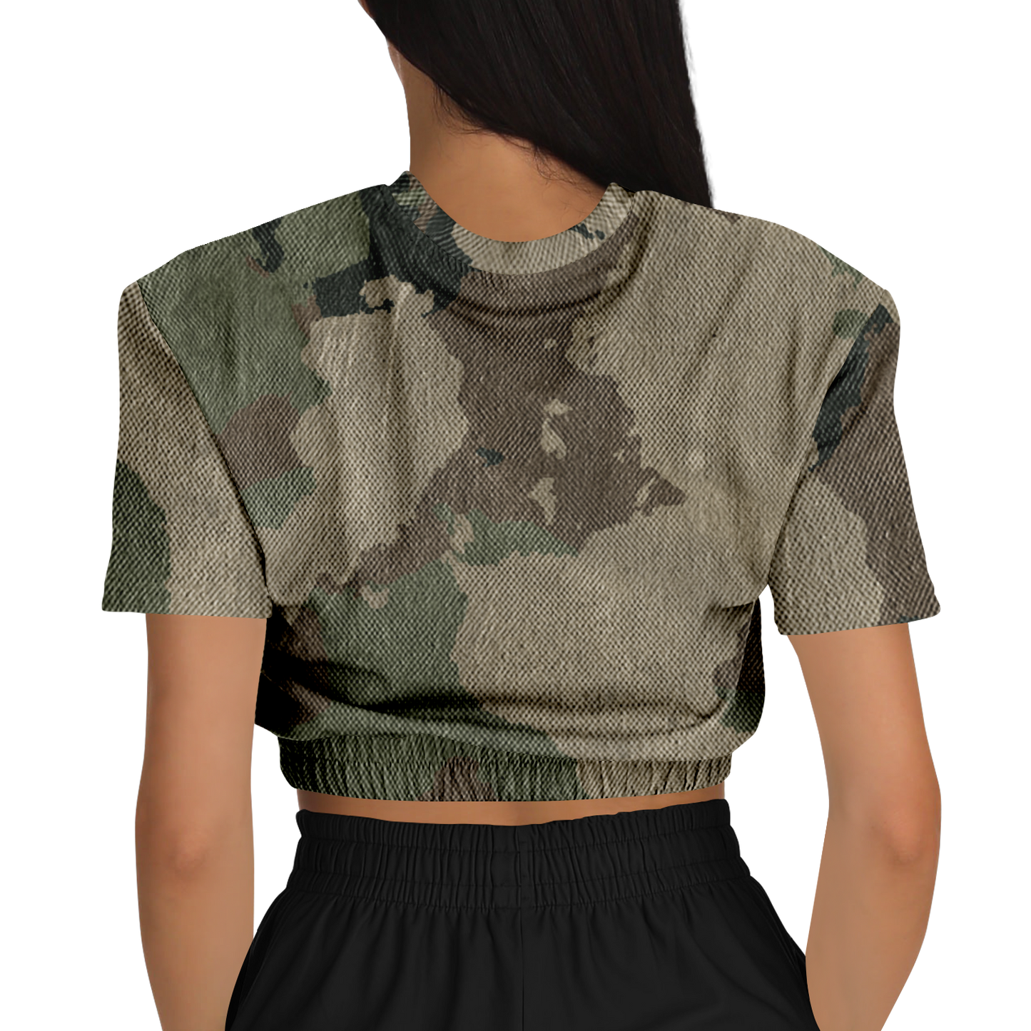 Camo Crop Top Sweatshirt | Dirty Old Brown Camouflage