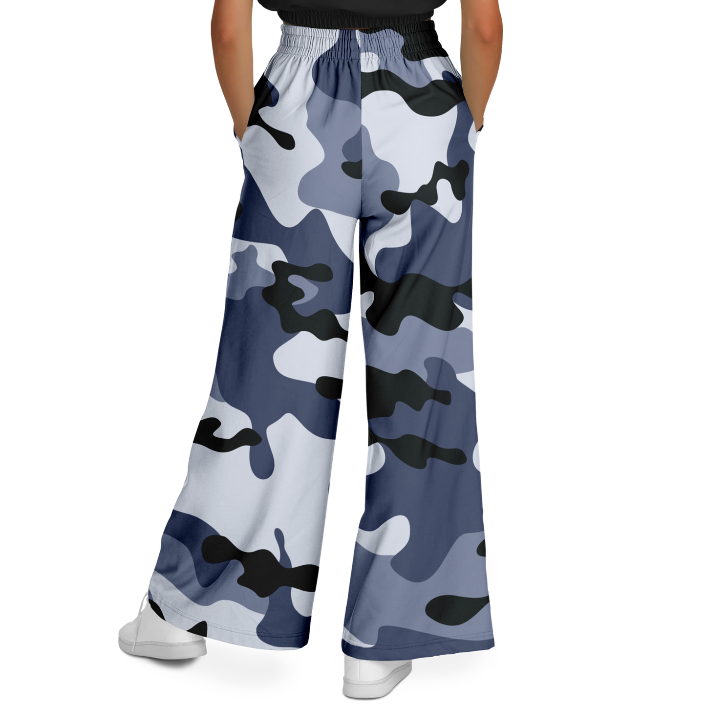 Camo Wide Leg Pants | Light Blue Camouflage