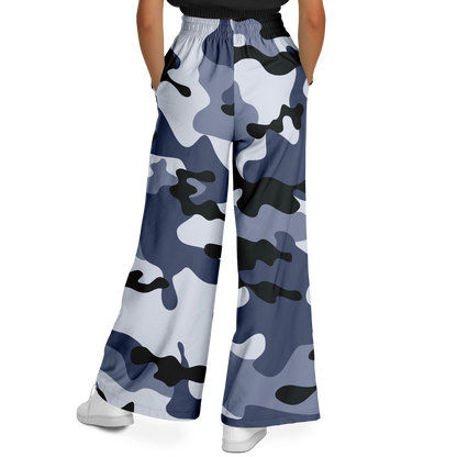 Camo Wide Leg Pants | Light Blue Camouflage