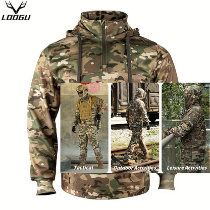 Men's Camo Hoodie - Wool-Lined, Thermal Pullover for Hunting & Fishing