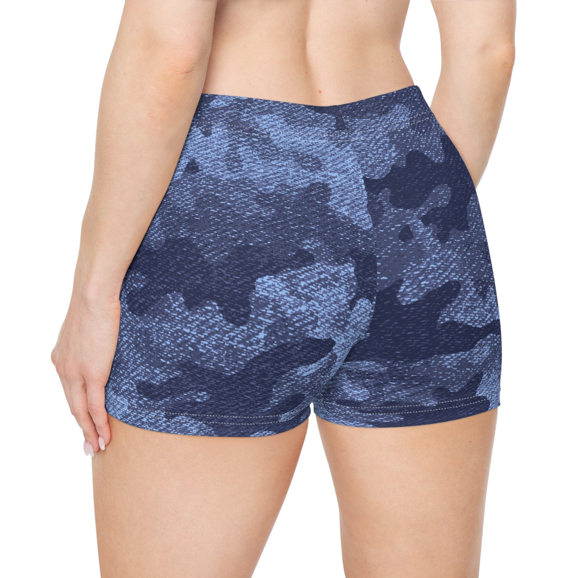 Women's Camo Shorts | Tight Fit | Denim Blue Camouflage