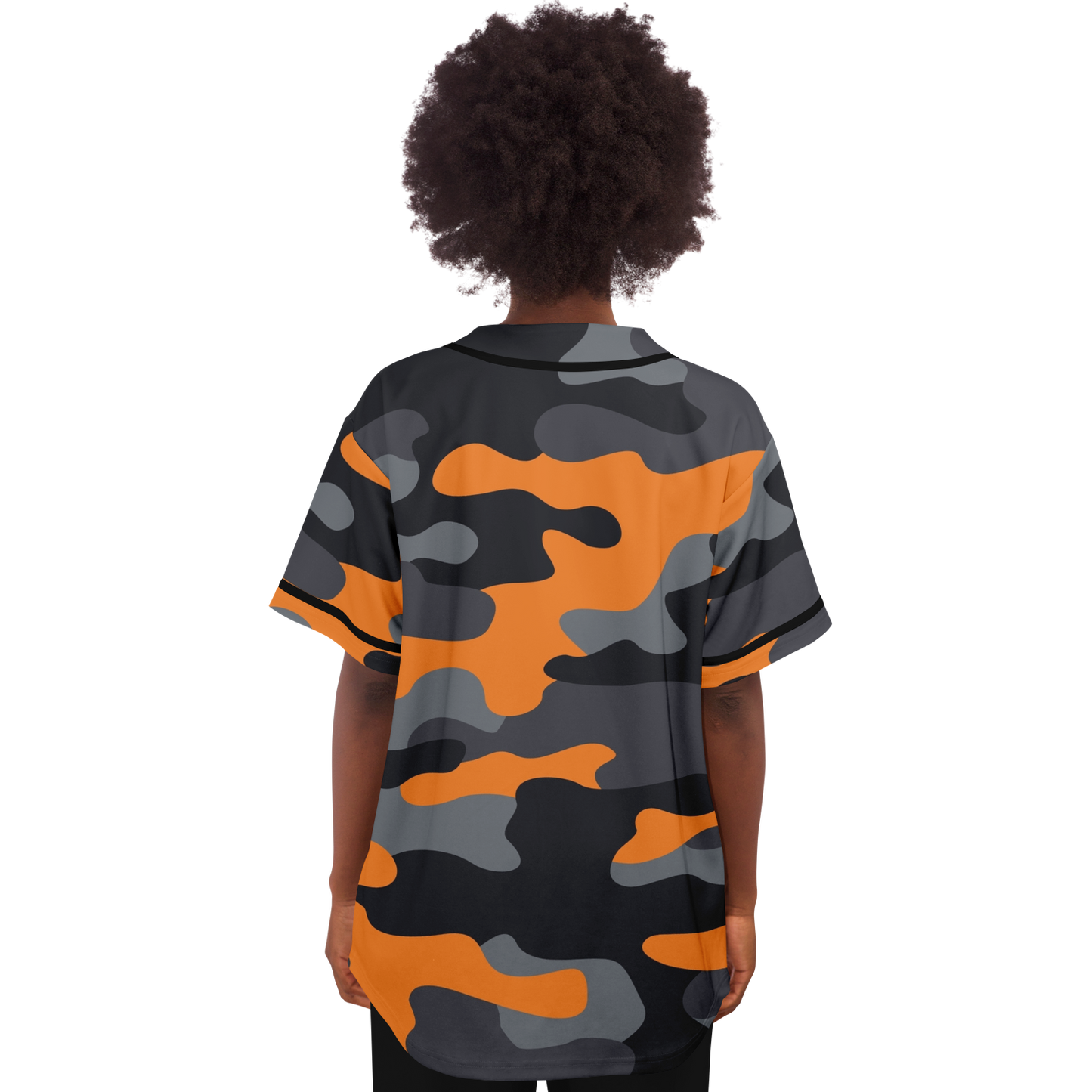 Camo Baseball Jersey | Orange, Gray & Black Camouflage