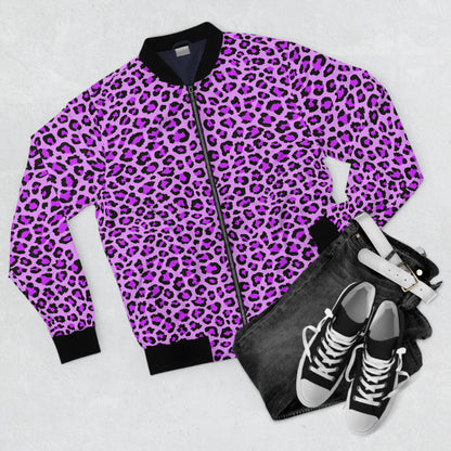 Leopard Jacket | Men's Classic Bomber | Purple, Blue and Black