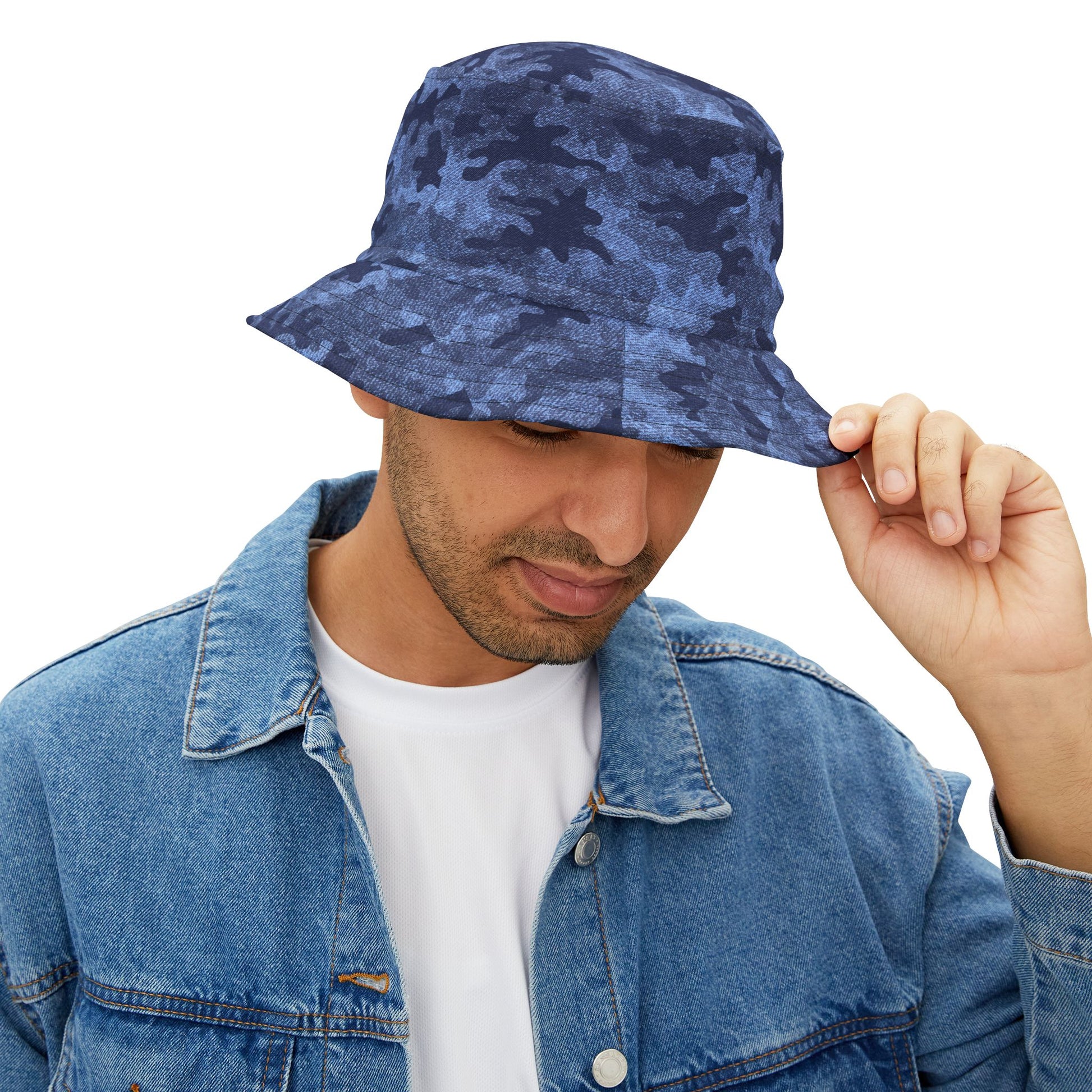 Camo Bucket Hat | Denim Blue Camouflage