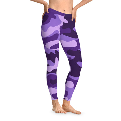 Purple, Blue, and Mauve Camo Leggings For Women