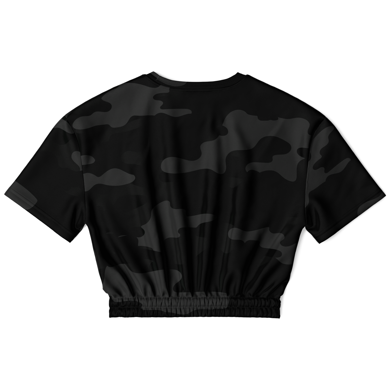 Camo Crop Top Sweatshirt | Black Camouflage