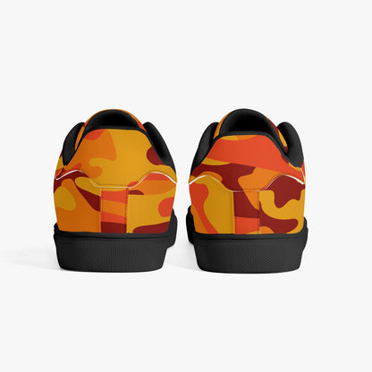 Camo Sneakers | Classic Low-Top Leather | Orange & Red