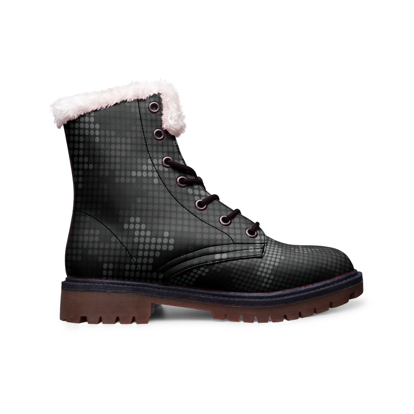 Snow Camo Boots | Stylish Black Pixel Camouflage