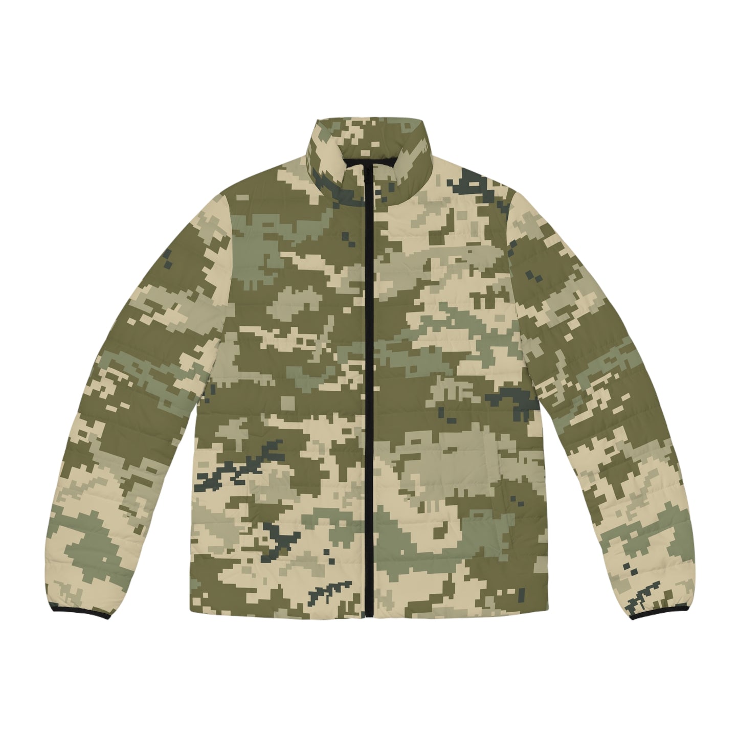 Ukraine Military Green Camo Puffer Jacket For Men