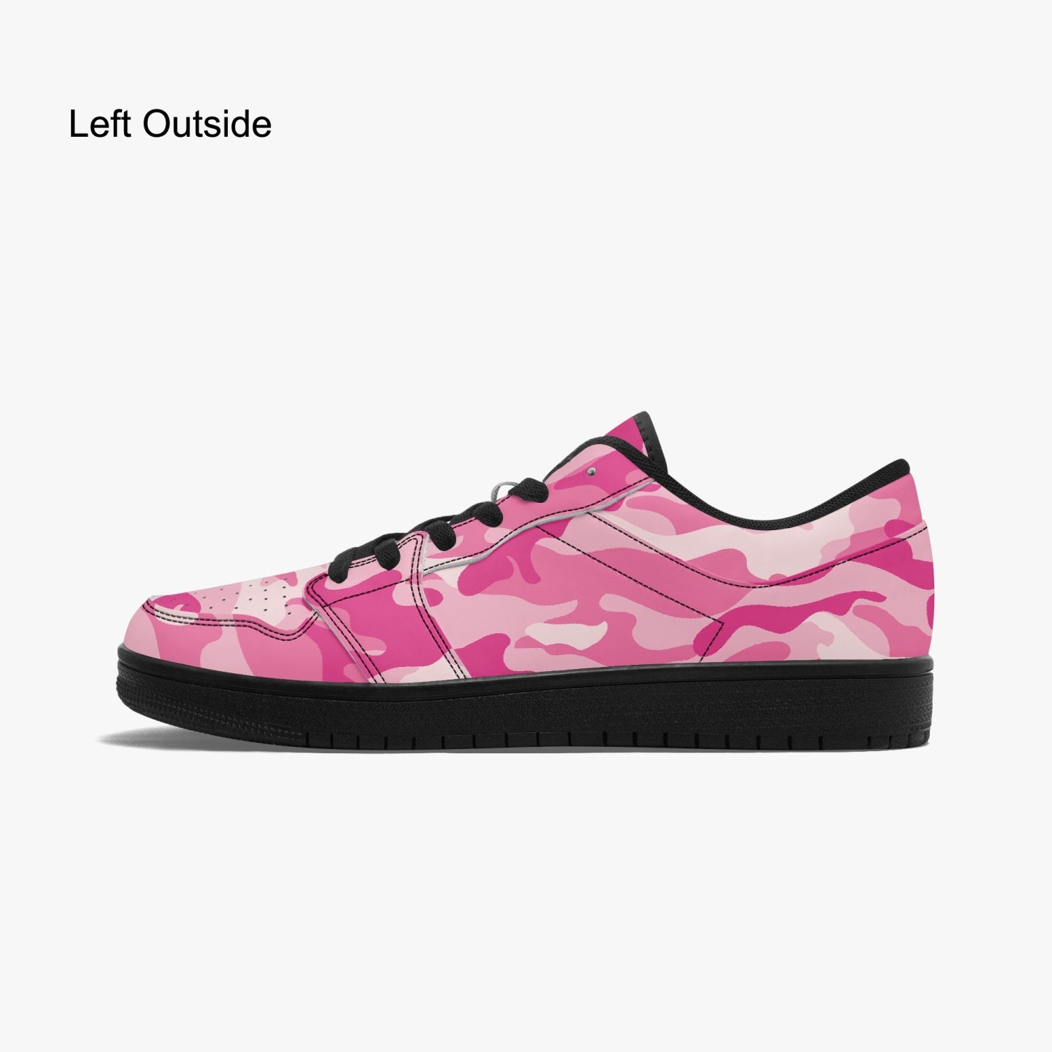 Camo Sneakers | Lavender Pink Low-Top Leather Camouflage Shoes