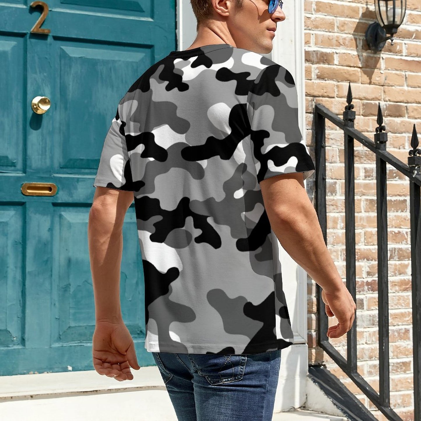 Camo Shirt | Black, White & Gray Camouflage T