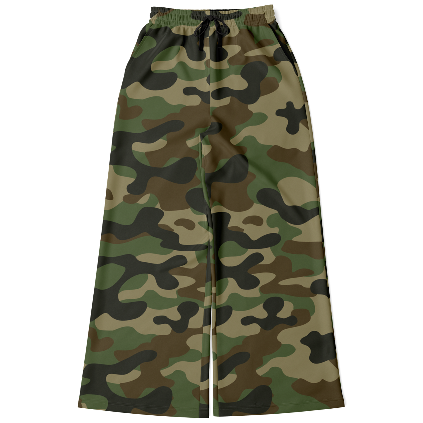 Camo Wide Leg Pants | Military Brown Camouflage