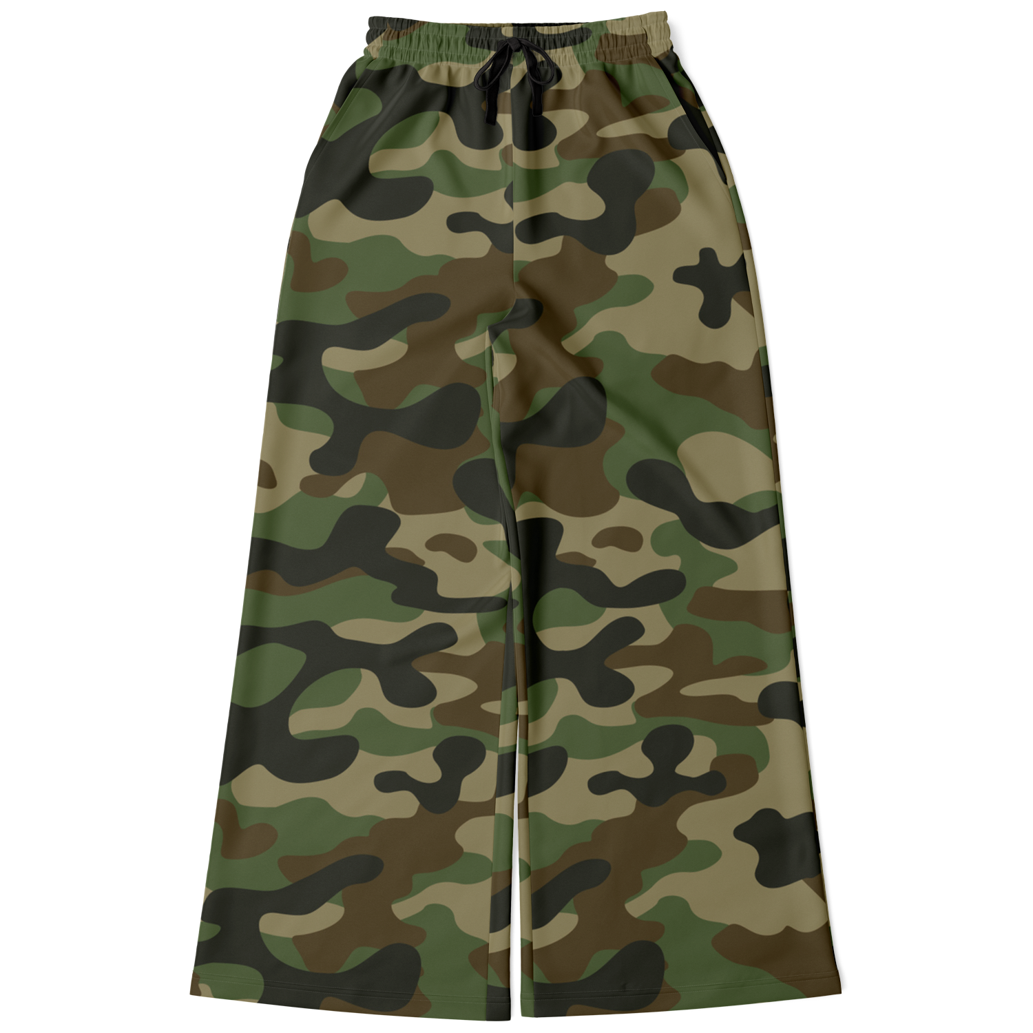 Camo Wide Leg Pants | Military Brown Camouflage