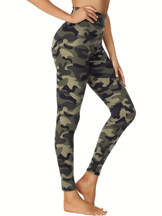 Leggings deportivos de cintura alta con estampado de camuflaje, pantalones ajustados para yoga, correr y fitness, ropa deportiva para mujer