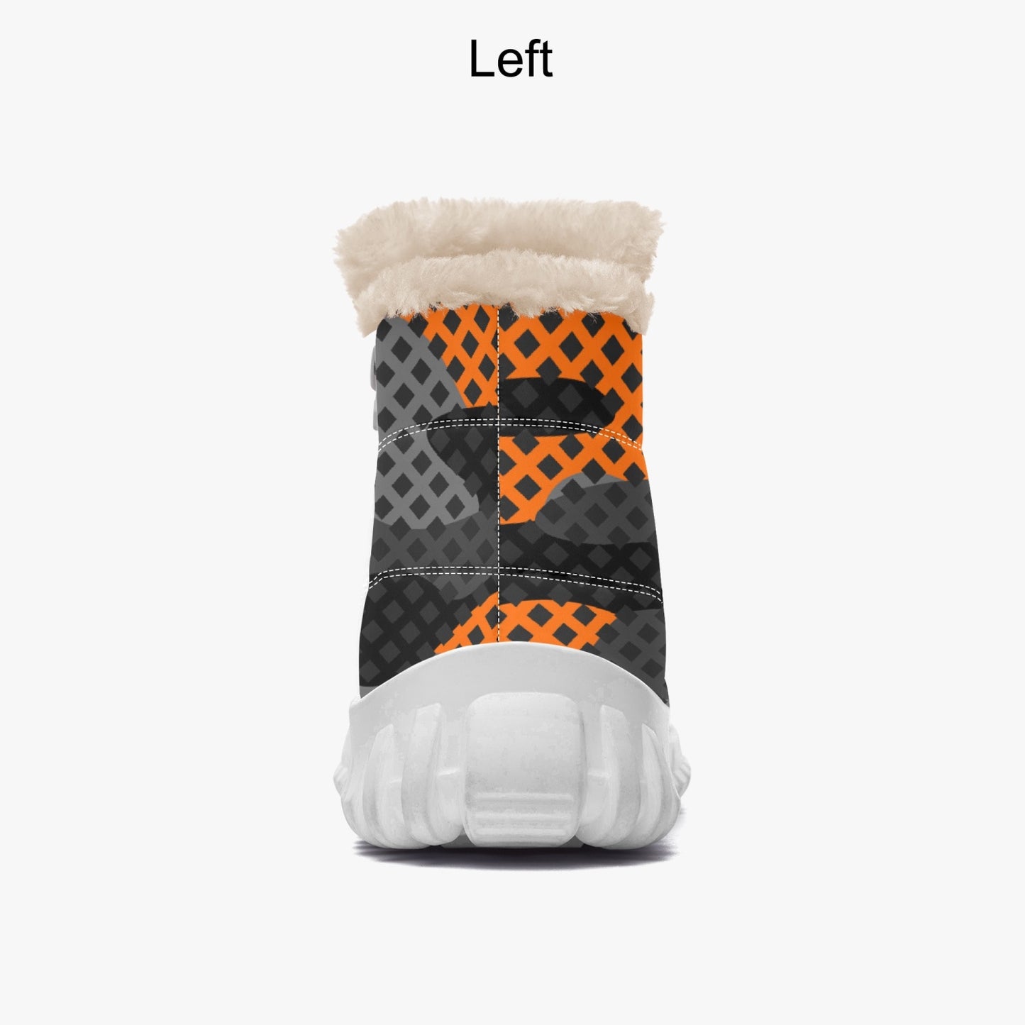 Camo Boots | Cotton-pad Fur Zipper Up | Orange and Black Pixel