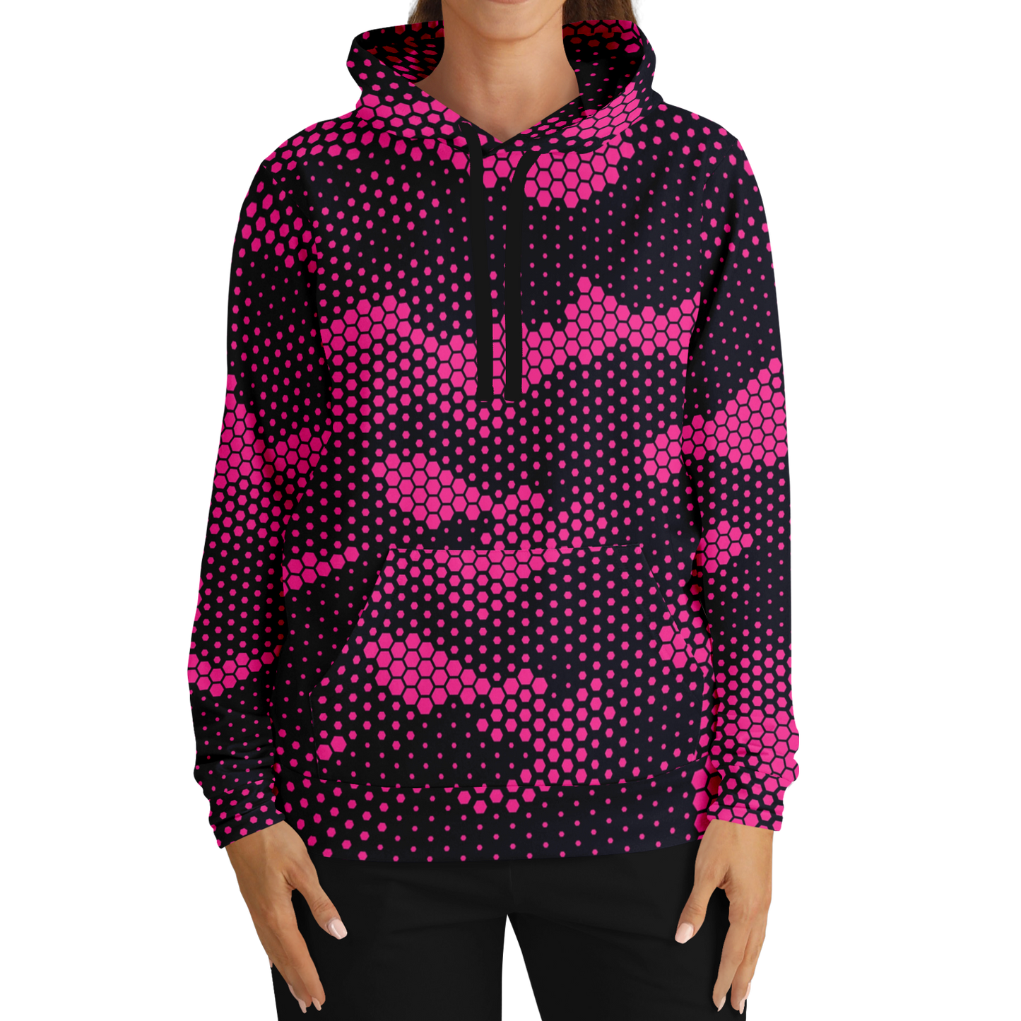 Camo Hoodie | Pink Digital Dotted Hexagonal Pullover