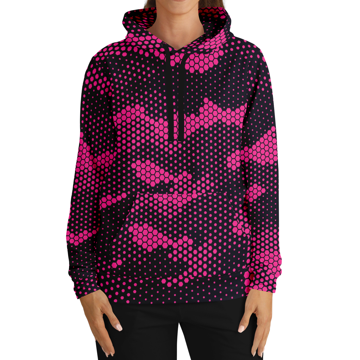 Camo Hoodie | Pink Digital Dotted Hexagonal Pullover