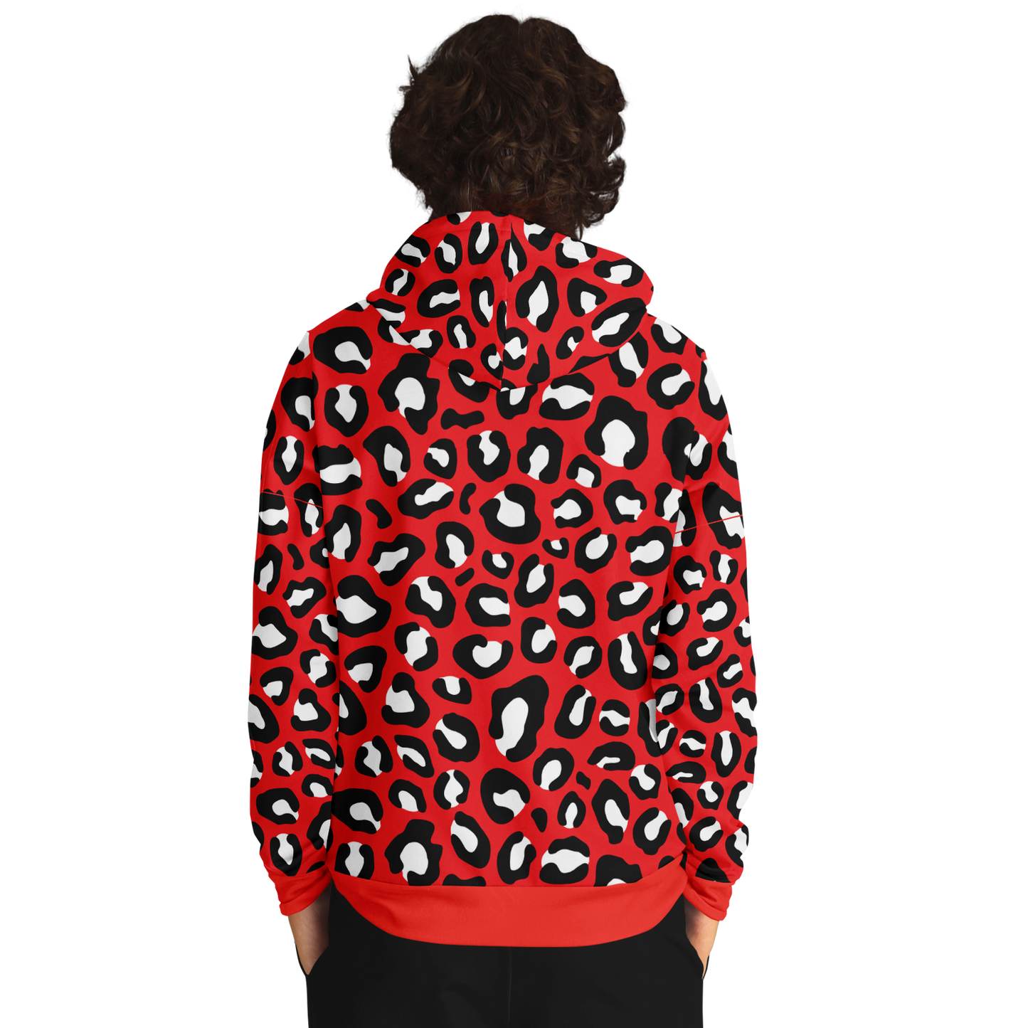 Leopard Hoodie | Red, Black and White Pattern