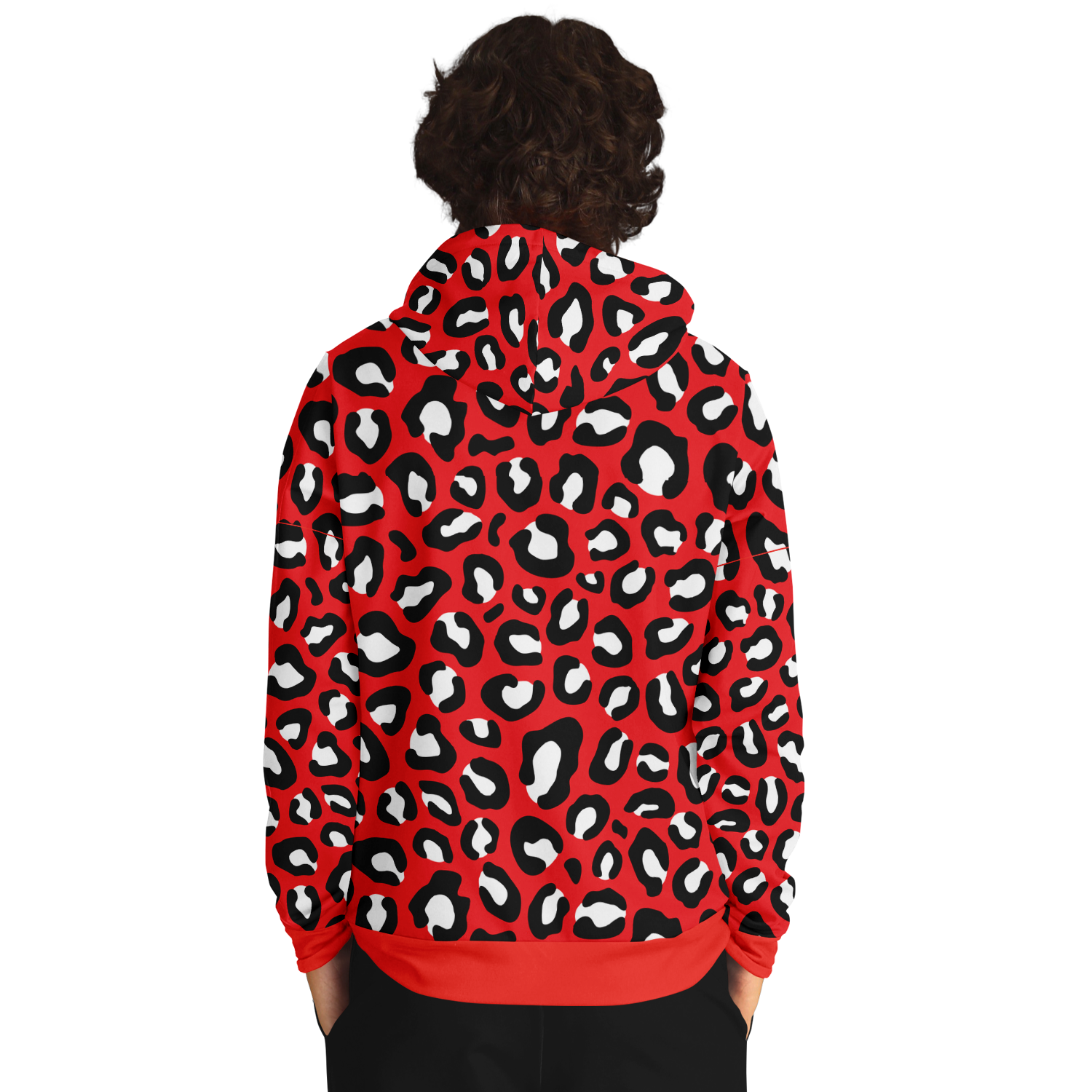 Leopard Hoodie | Red, Black and White Pattern