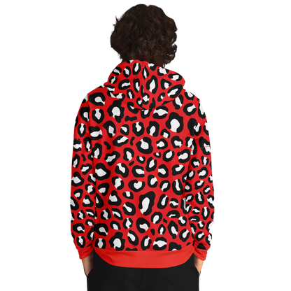 Leopard Hoodie | Red, Black and White Pattern