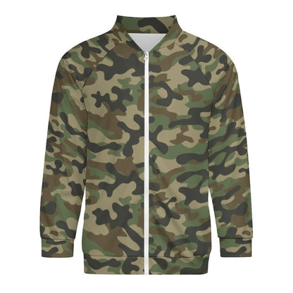 Camo Shirt | Raglan Zip-up | Military Brown