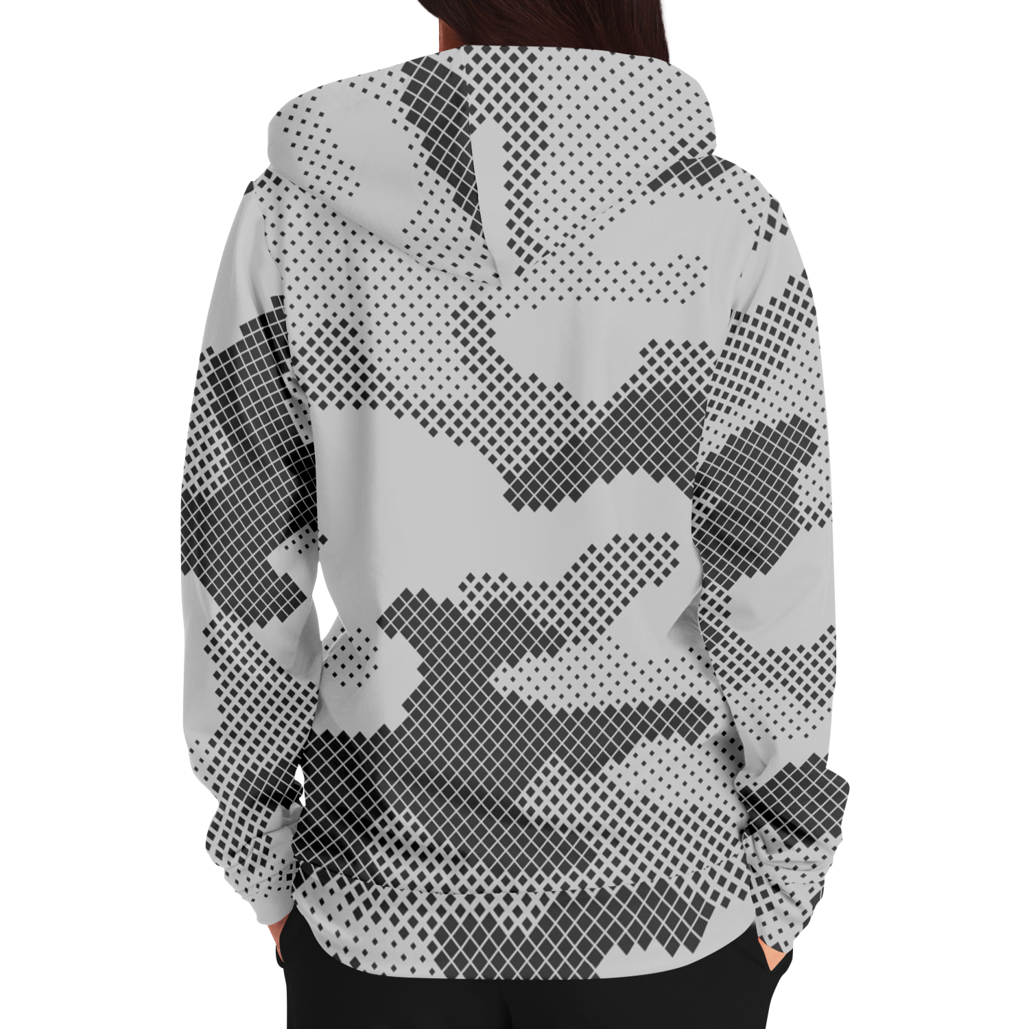 Zip-Up Hoodie | Digital Gray Camouflage