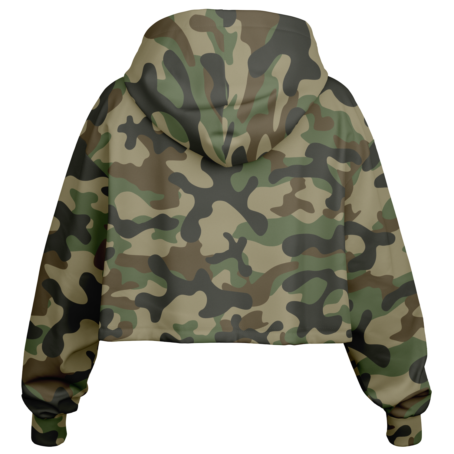 Cropped Hoodie For Women | Military Brown Camouflage