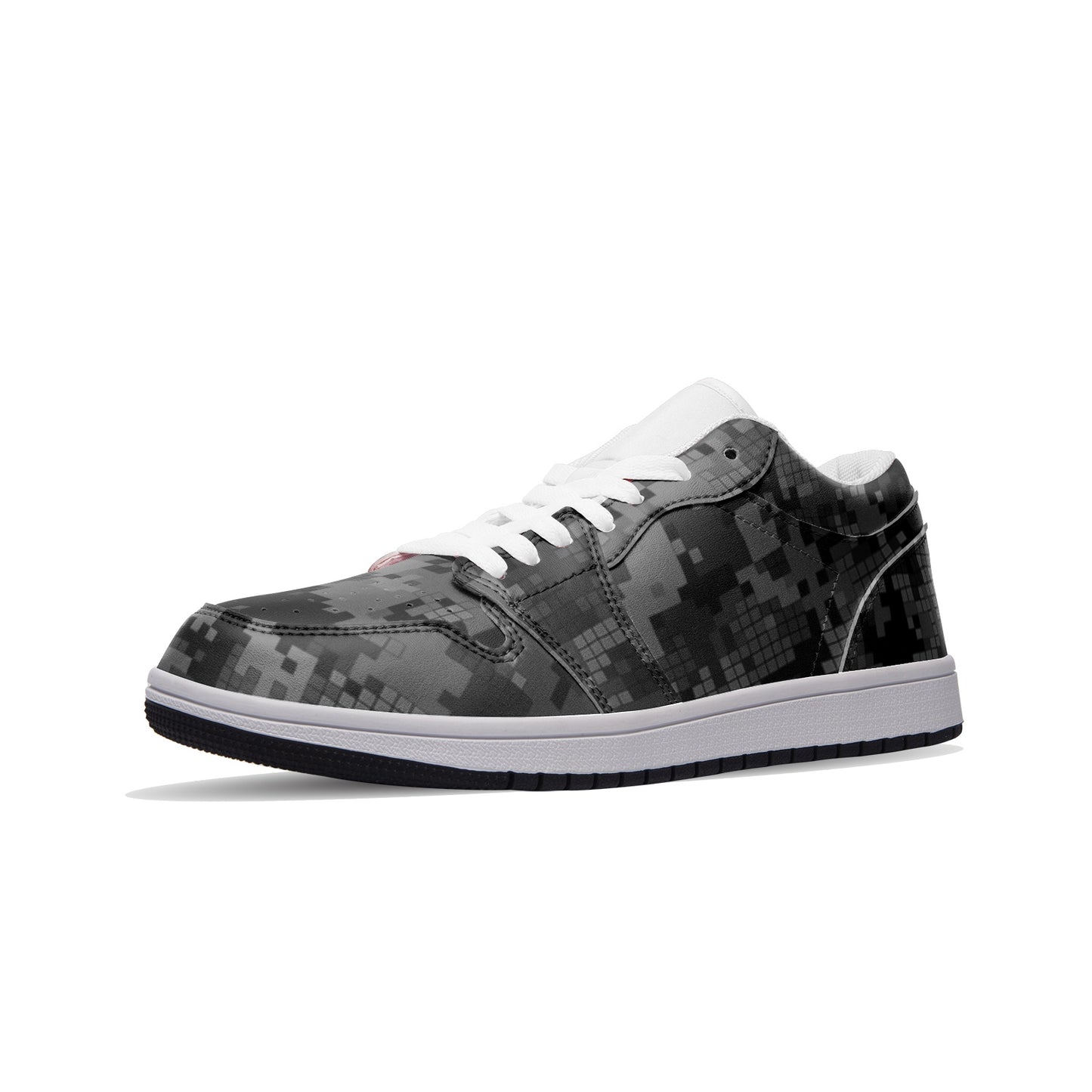 Gray Camo Sneakers | Digital Monochrome | Unisex Low Top