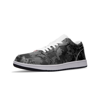 Gray Camo Sneakers | Digital Monochrome | Unisex Low Top