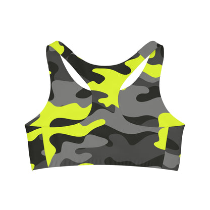 Camo Bra | Black, Gray, and Yellow Sports Camouflage