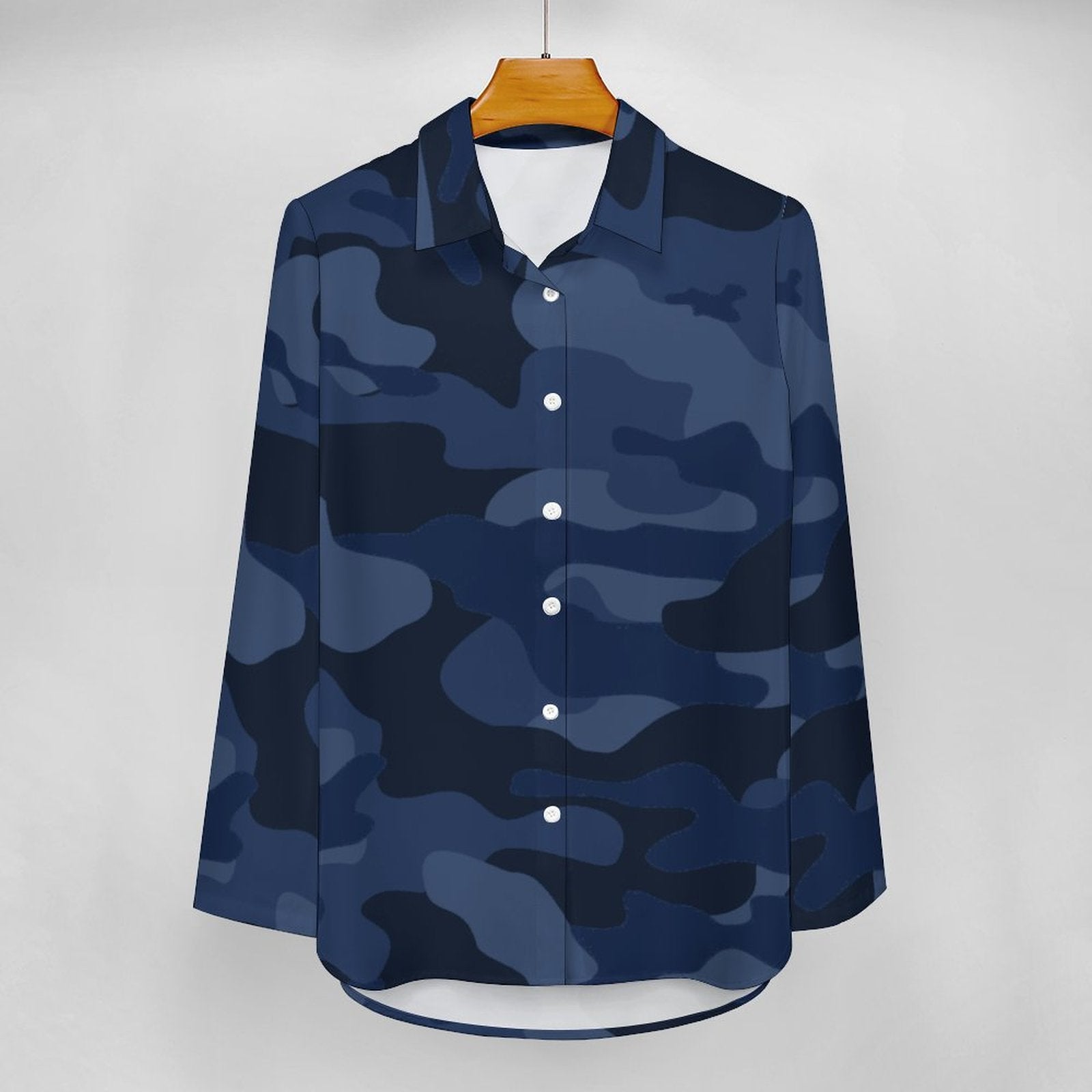 Women's Button-Up Camo Shirt | Deep Blue