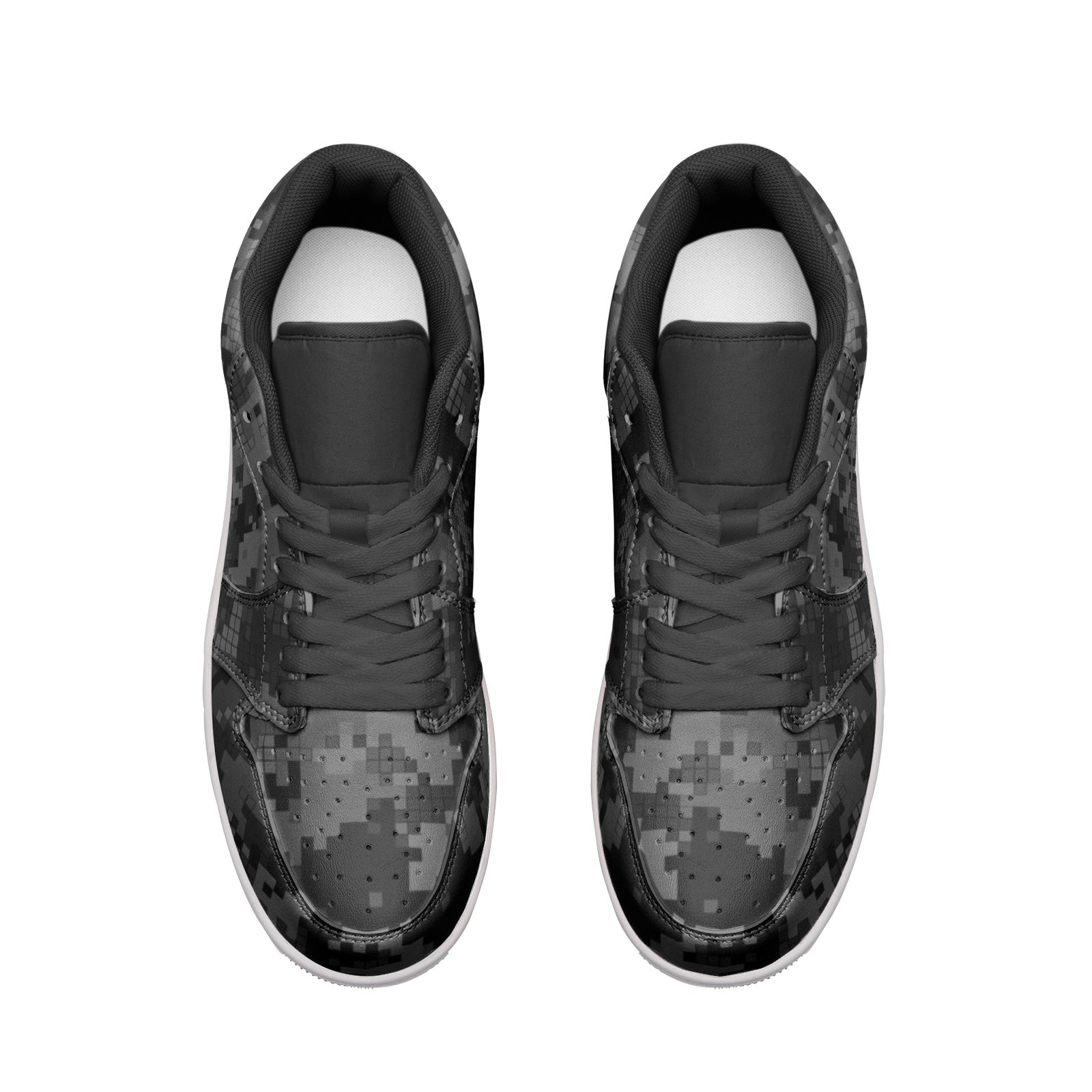 Gray Camo Sneakers | Digital Monochrome | Unisex Low Top