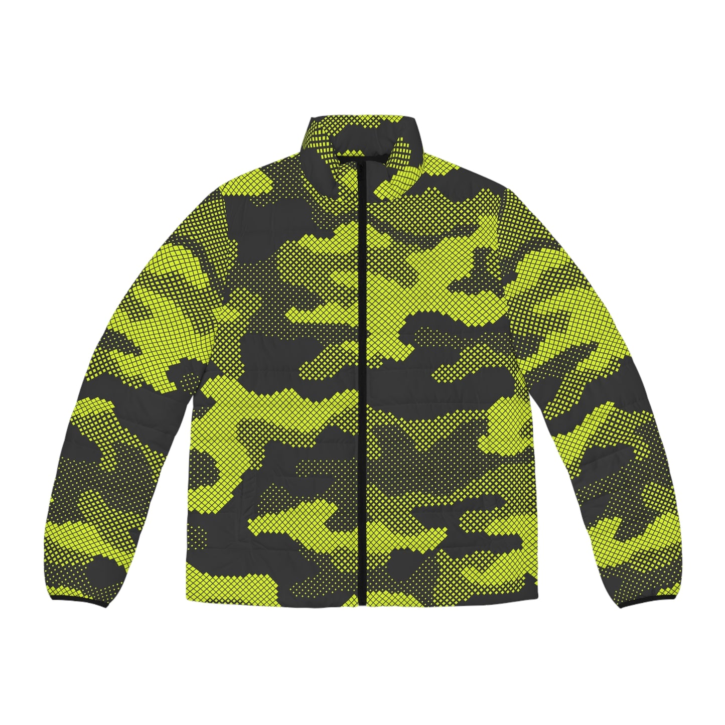 Green Camo Puffer Jacket | Dotted Military Camouflage