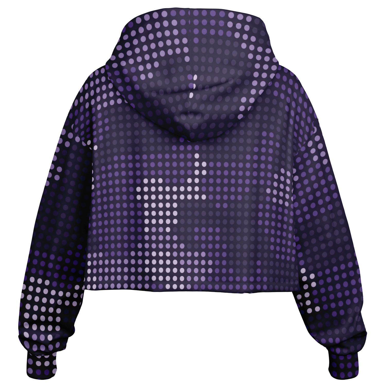 Cropped Hoodie For Women | Blue Led Screen Camouflage Pattern