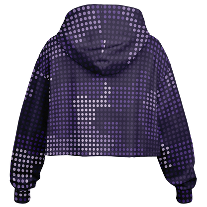 Cropped Hoodie For Women | Blue Led Screen Camouflage Pattern