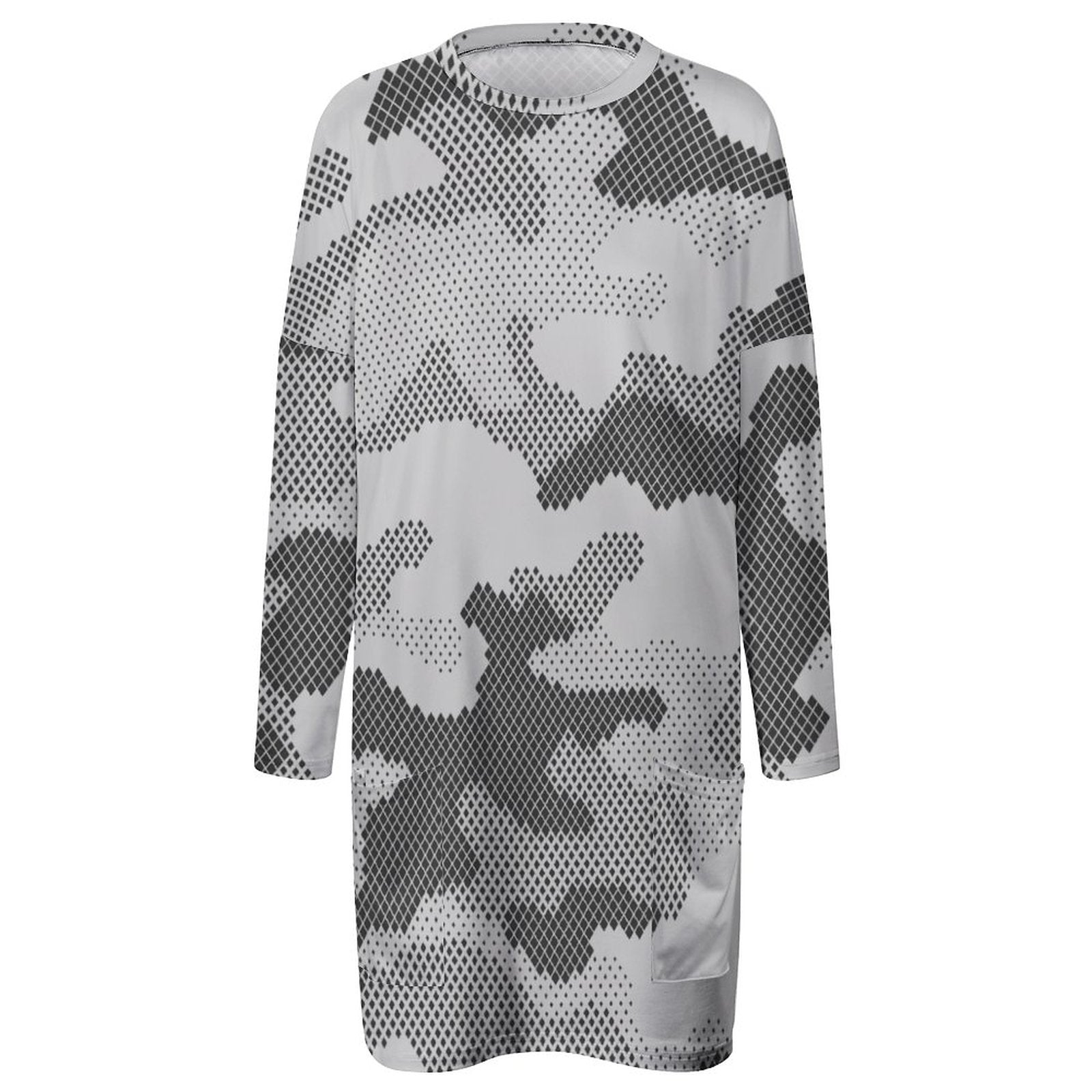 Camo Shirt | Loose Fit Long Sleeves | Gray Digital