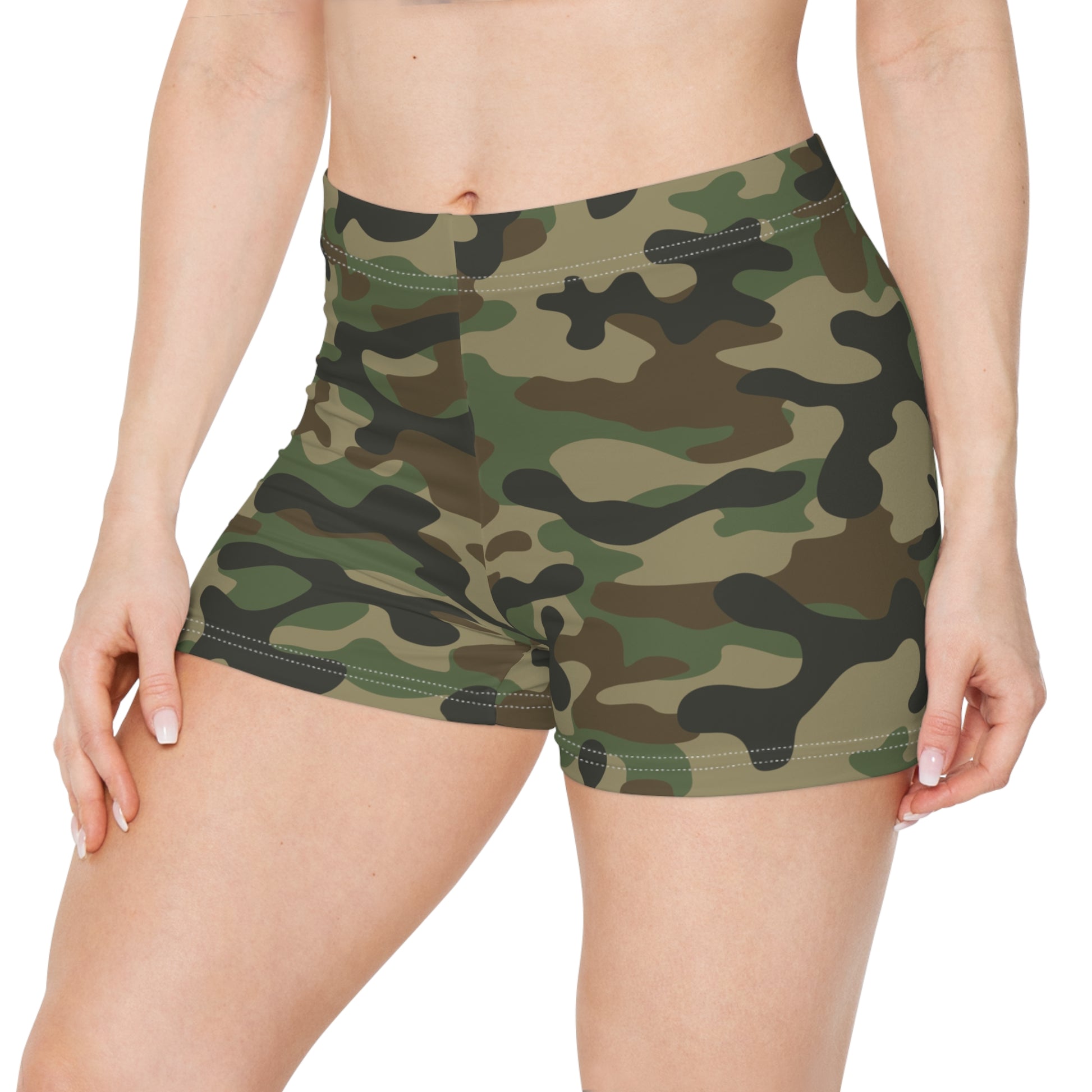 Women's Camo Shorts | Tight Fit | Military Brown Camouflage