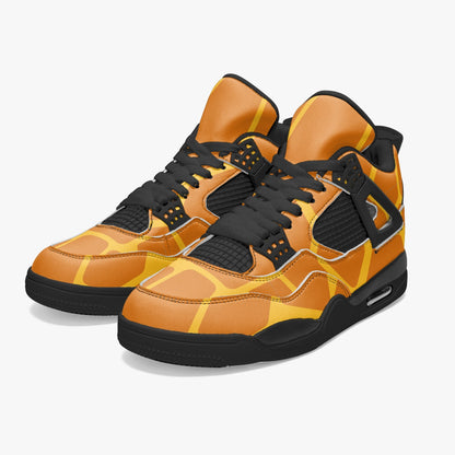 Giraffe Jordans AJ4 | Brown and Yellow Sneakers