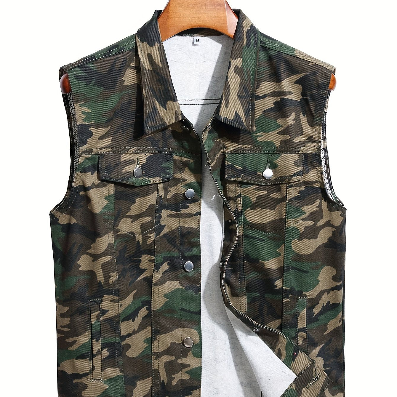 Men's Camouflage Denim Jacket | Lightweight Mixed Color